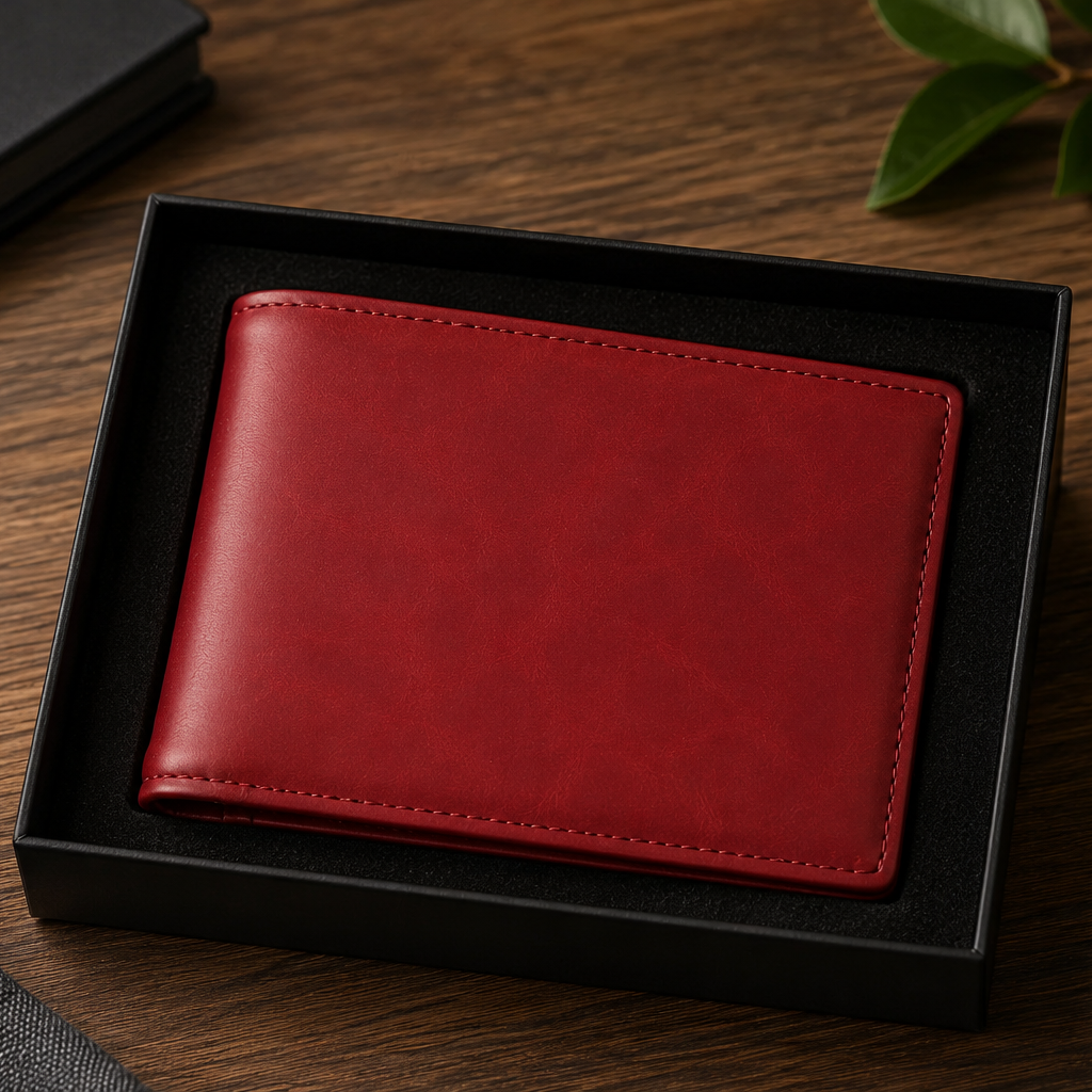custom wallet packaged in premium gift box
