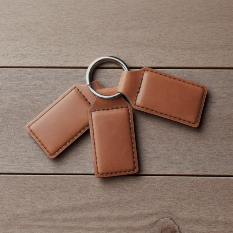 Custom Engraved Leatherette Keychains