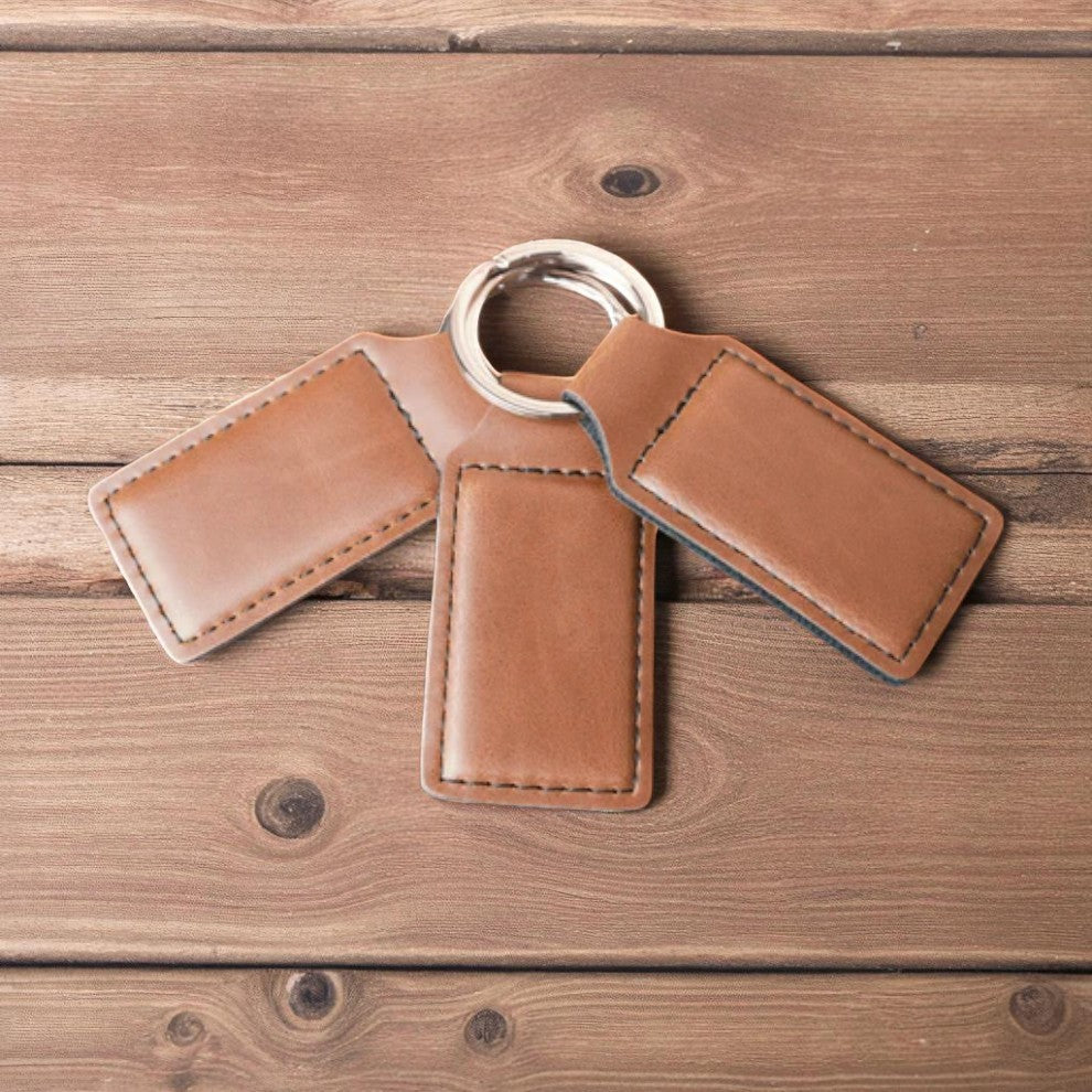 Custom Engraved Leatherette Keychains