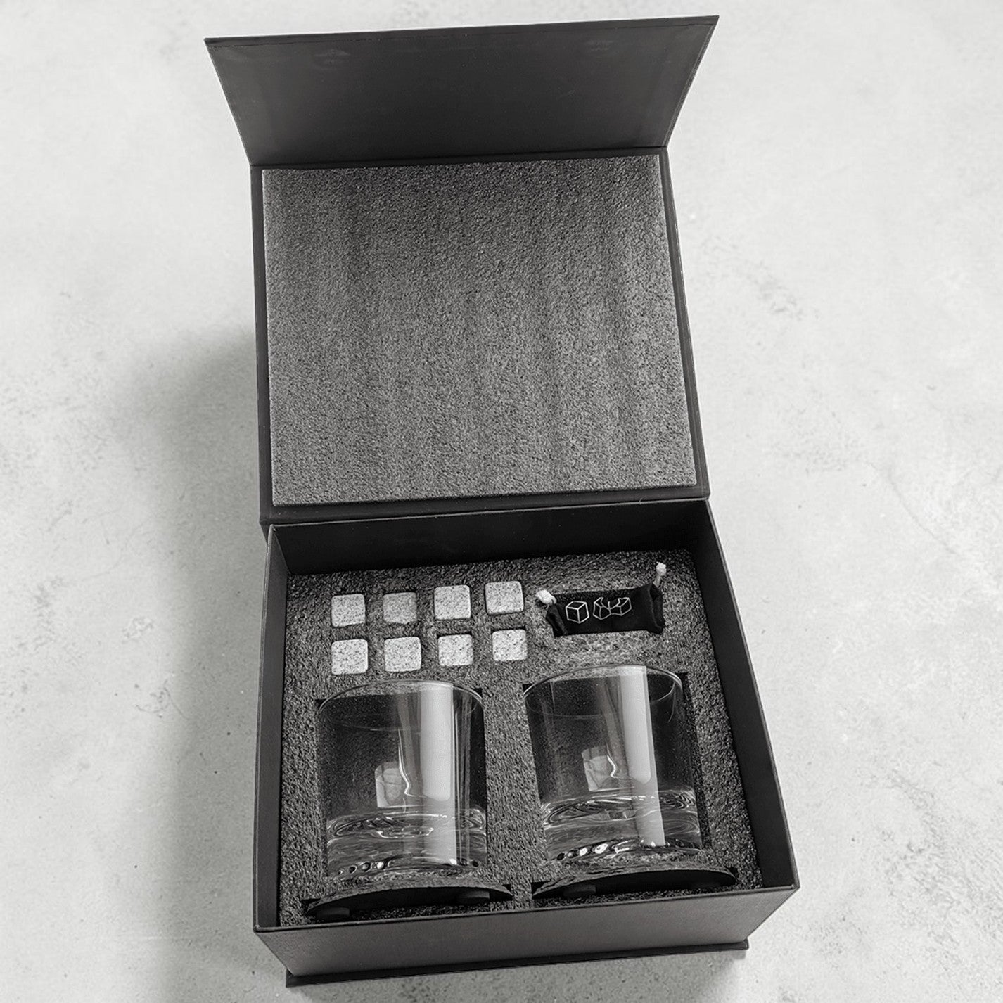 Whiskey Gift Set | Personalized Rocks Glasses & Stones