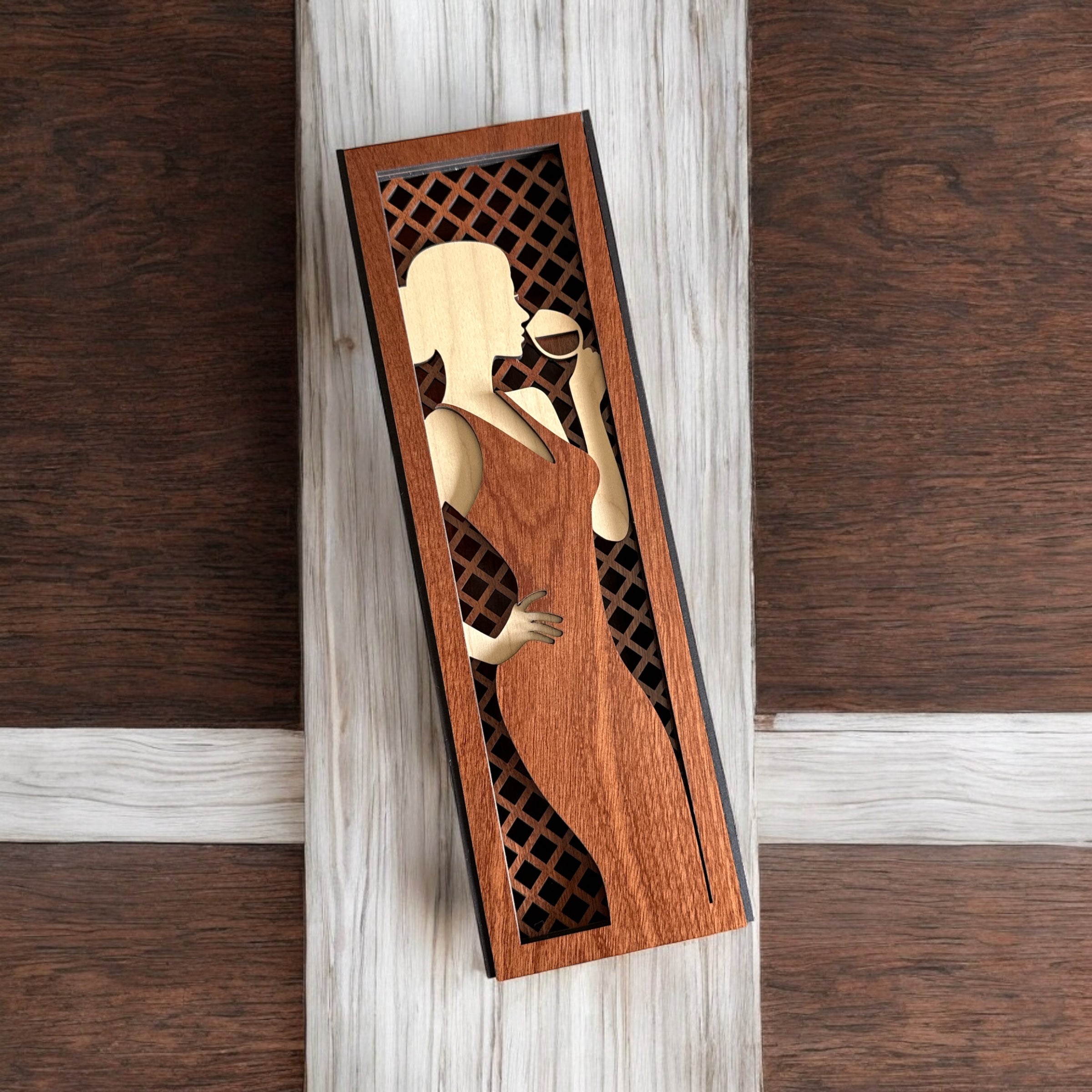 Elegant Laser-Cut Wooden Wine Gift Boxes