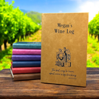 Personalized Wine Log Journal – Custom Engraved Leatherette Notebook