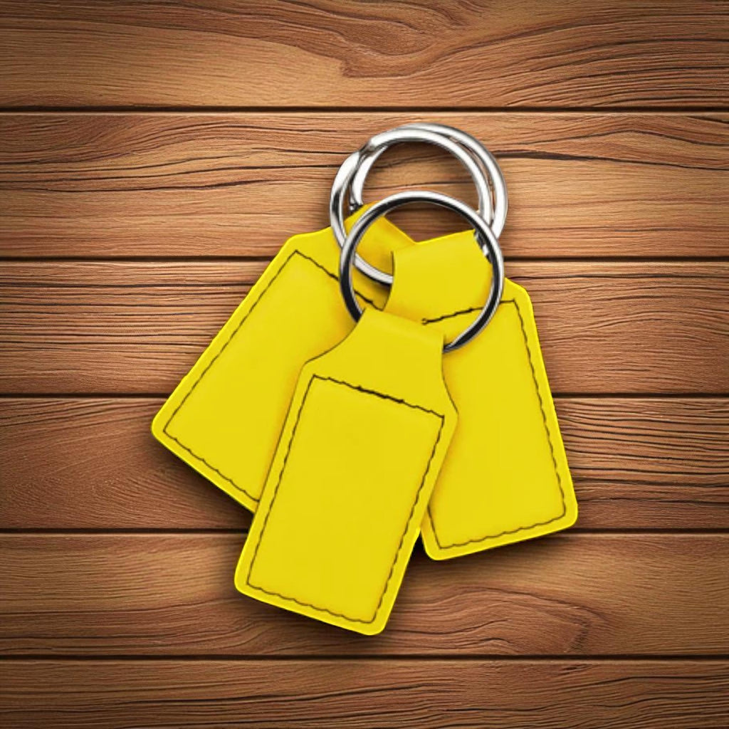 Custom Engraved Leatherette Keychains