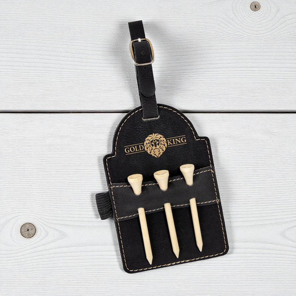 Leatherette Golf Tee Holder – Custom Engraved