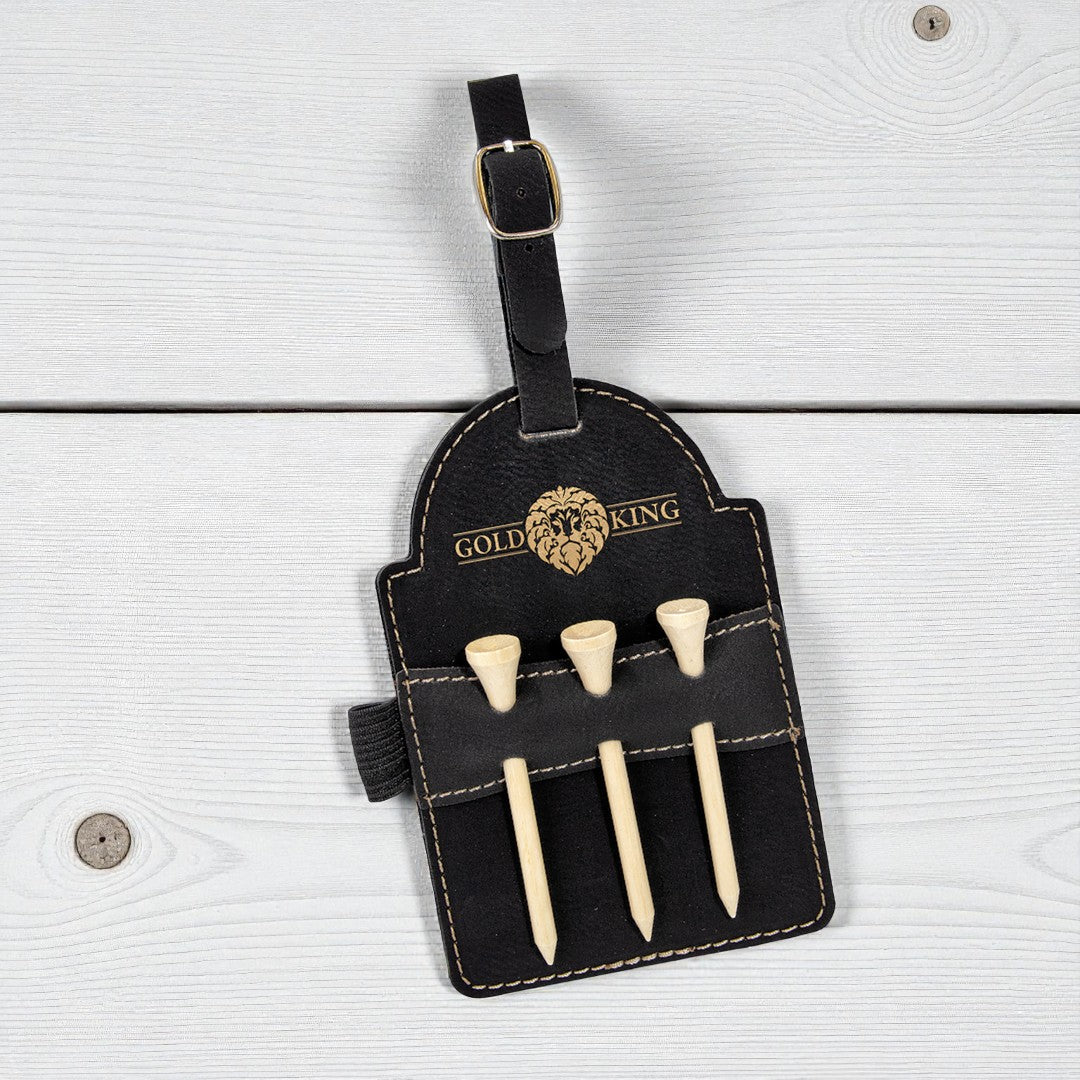 Leatherette Golf Tee Holder – Custom Engraved