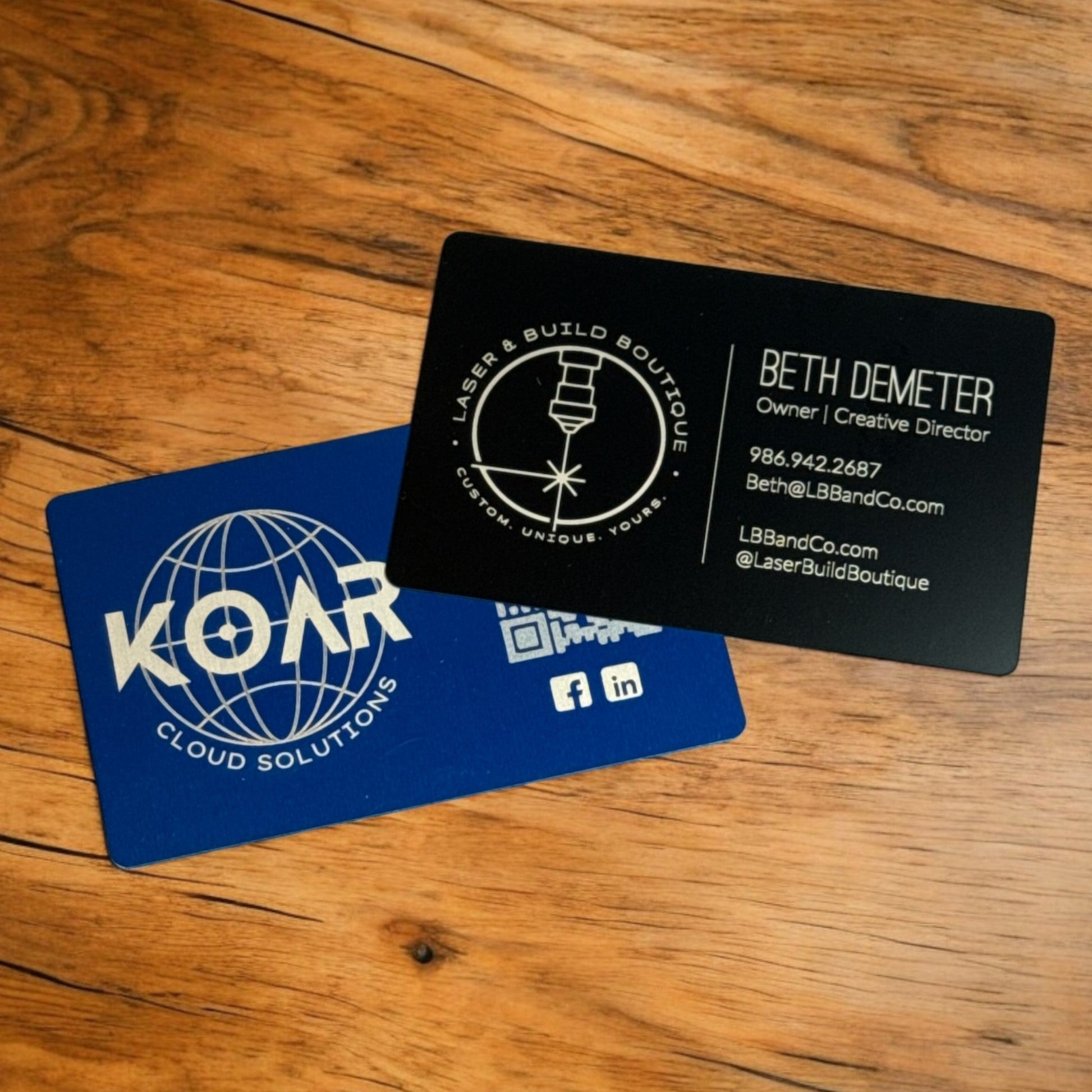 Engraved Metal Business Cards - Set of 50