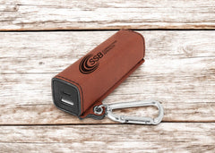 Engraved Leatherette 2200 mAh Power Bank with USB-C Cord