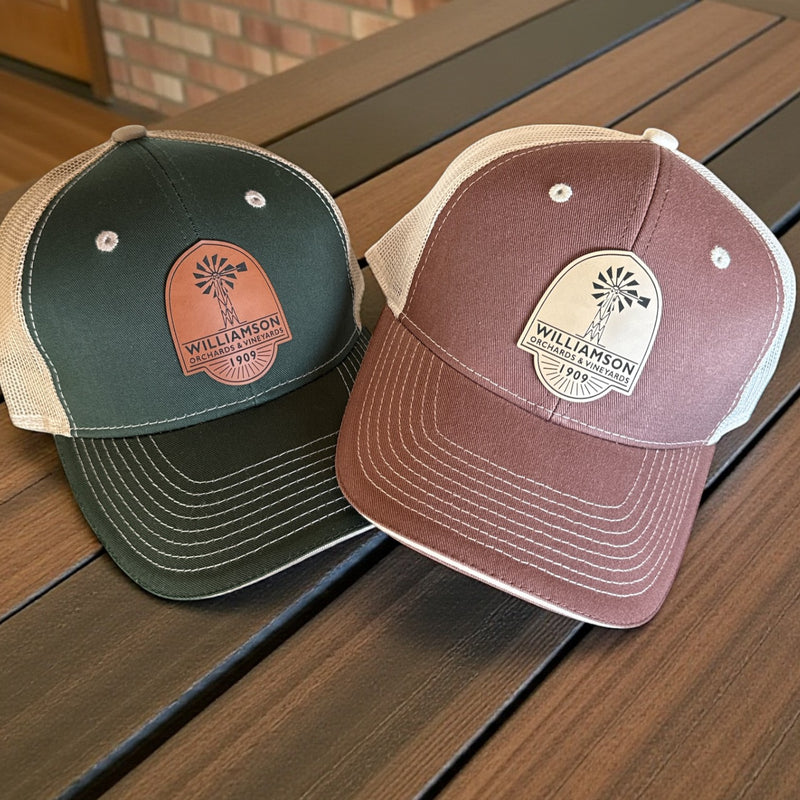Custom Outdoor Cap GWT-101M Hats with Engraved Leatherette Patch