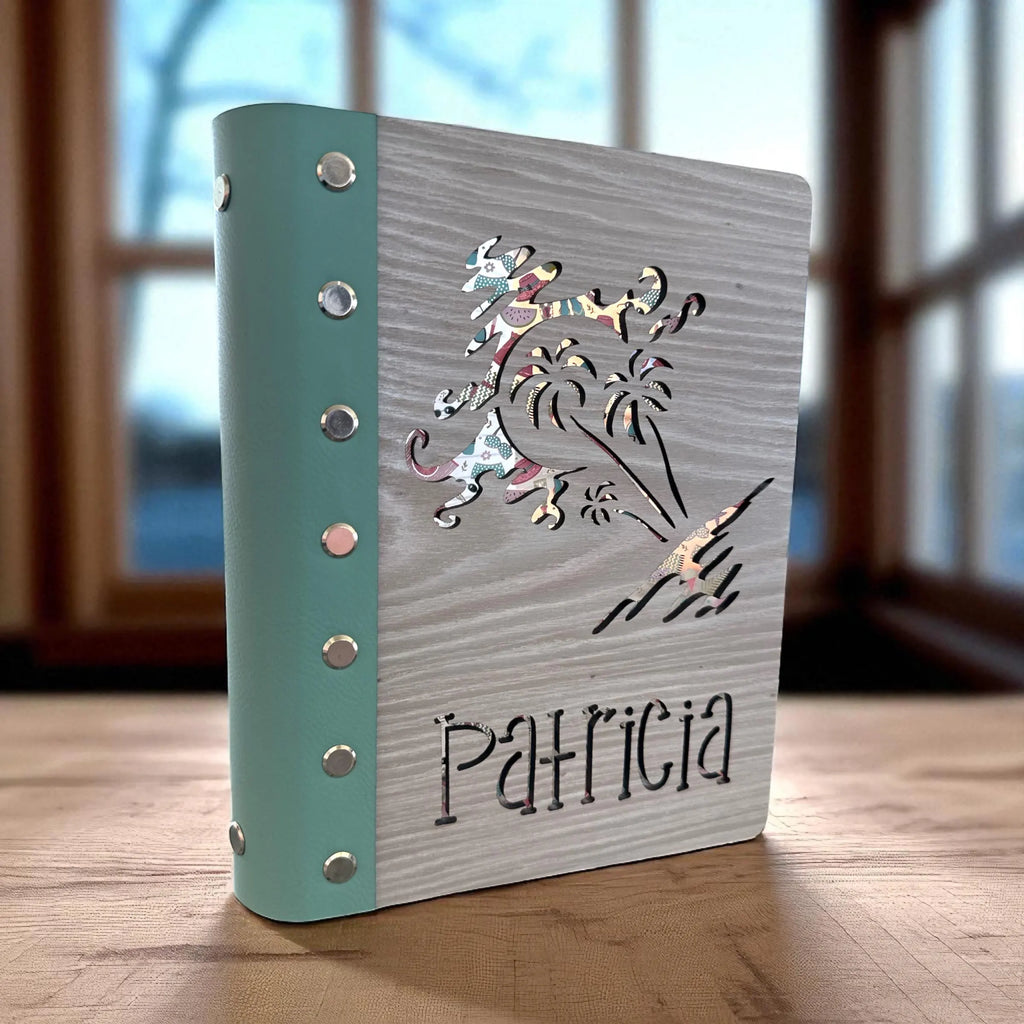 Handcrafted Flat White Wood Diary or Notebook | Customizable and Refillable