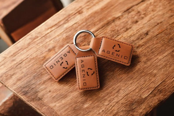 Engraved Leatherette Keychains