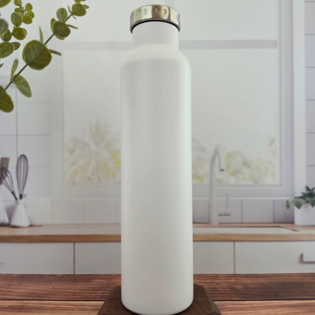 Laser engraved wine growler with stainless steel lid