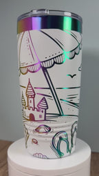 Beach Day Stainless Steel Tumbler with Prism ION-Plated Engraving - 20oz