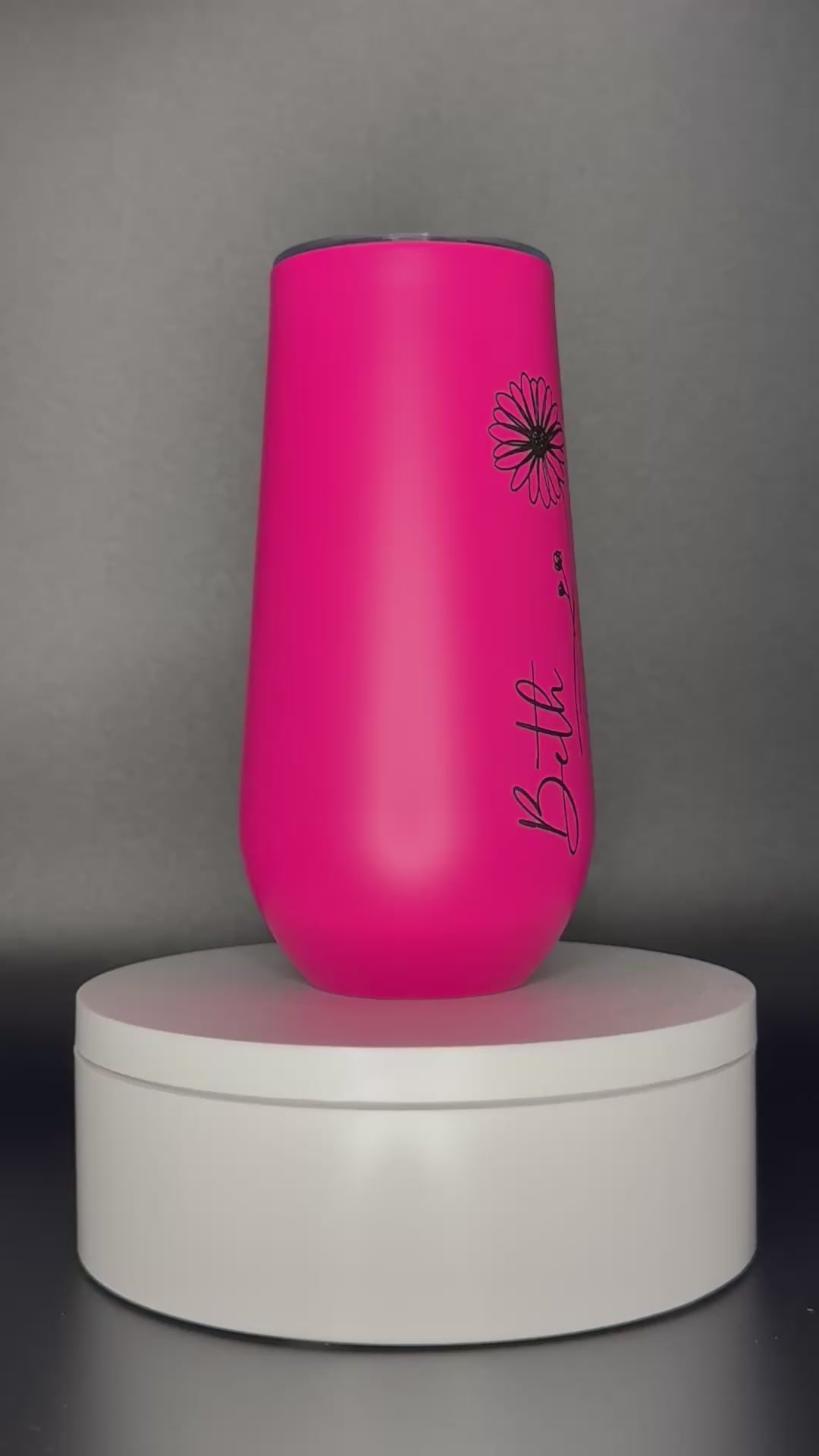Custom Engraved Champagne Flutes | Personalized Engraved Tumbler with Name and Affirmation