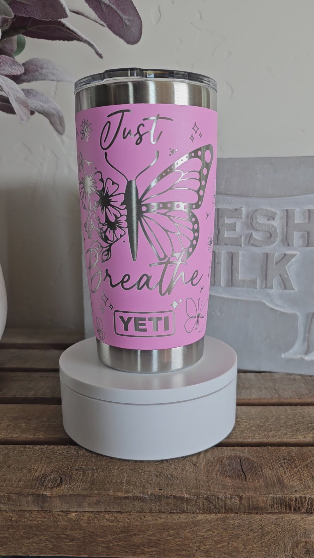 Just Breathe 20oz Engraved Tumbler