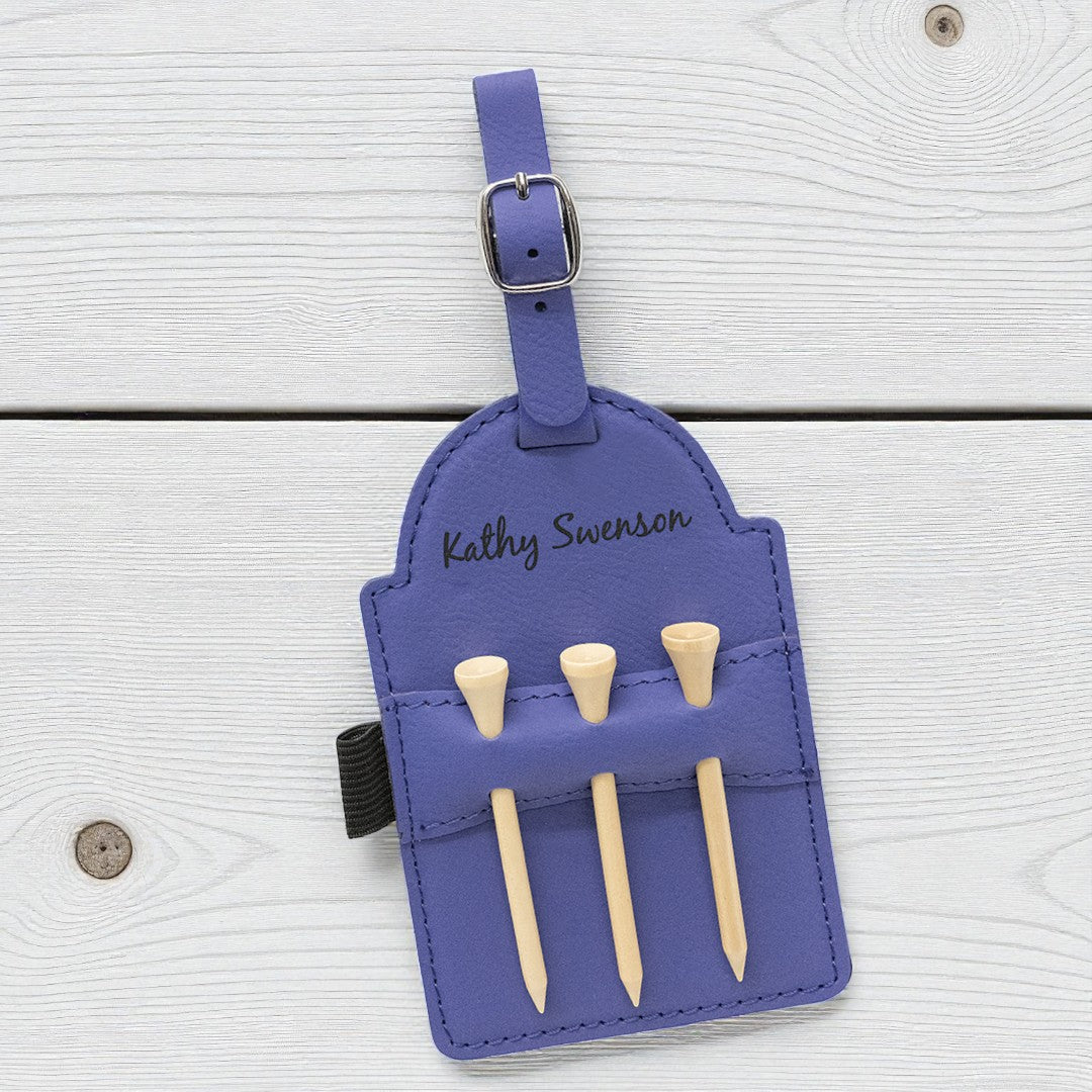 Leatherette Golf Tee Holder – Custom Engraved