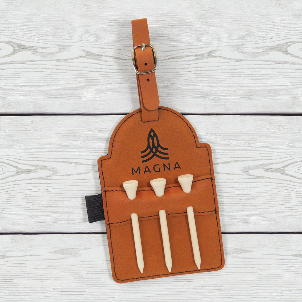 Leatherette Golf Tee Holder – Custom Engraved