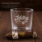 personalized whiskey glass with custom laser engraving