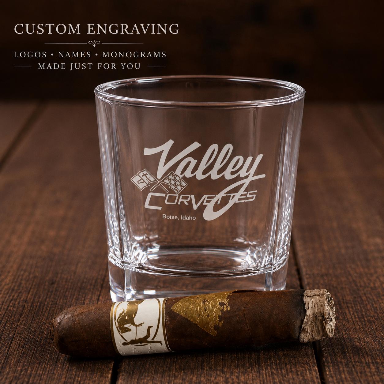 Custom Engraved Whiskey Rocks Glass