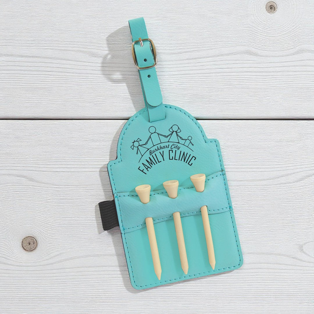 Leatherette Golf Tee Holder – Custom Engraved