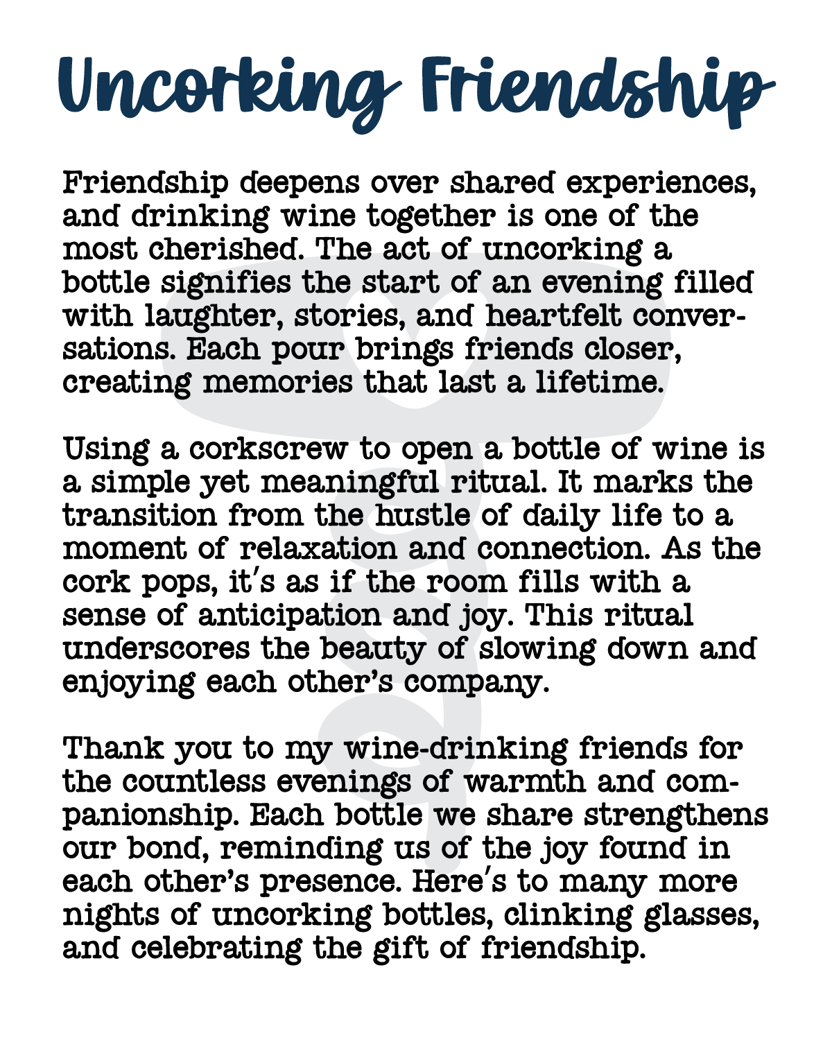 Uncorking Friendship Handmade Ornament